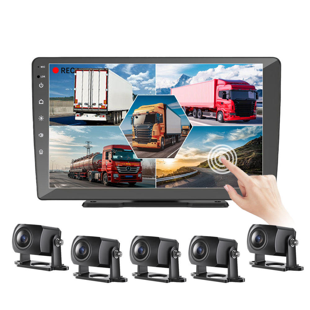 9” 4CH Truck Backup Camera System Vehicle DVR Recorder with Touch Screen Night Vision AHD 1080P Camera for Truck/Bus/Vans